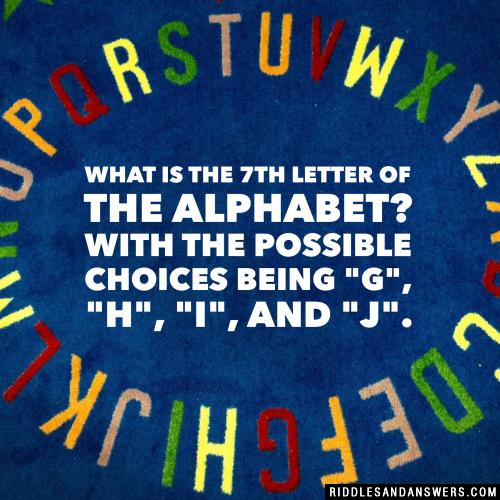 字母表中的第七个字母是什么?可能的选项是