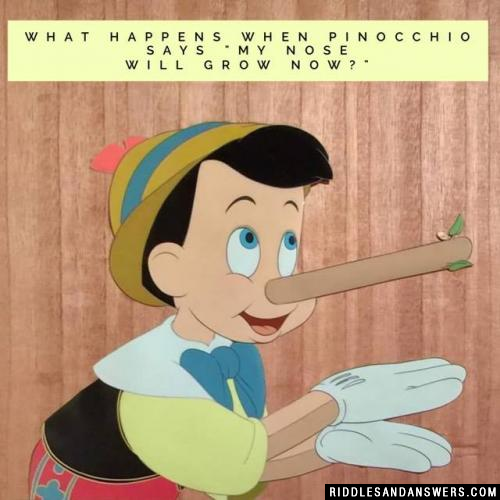 当匹诺曹说:“现在我的鼻子会增长吗?”