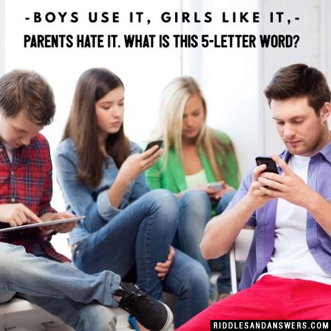 男孩,女孩喜欢,父母讨厌它。这个5信的词是什么?